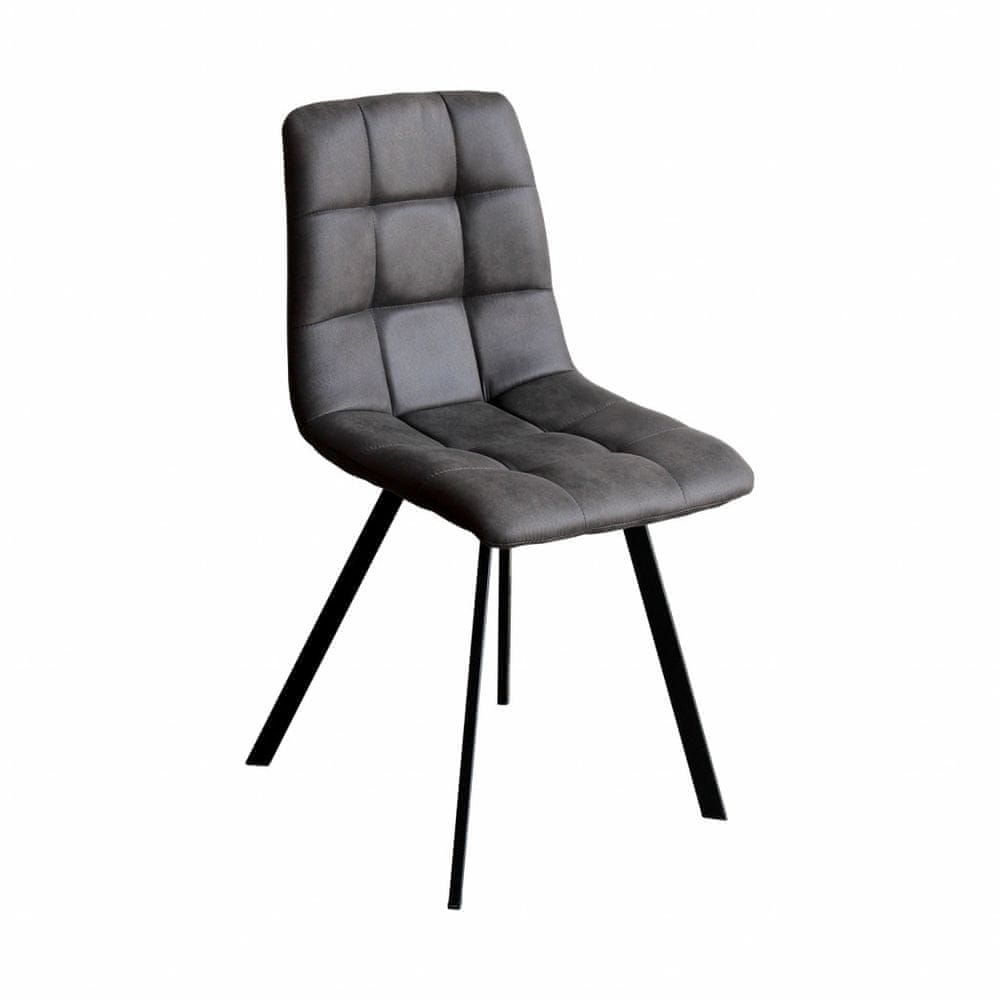 eoshop Jedálenská stolička BERGEN šedé mikrovlákno